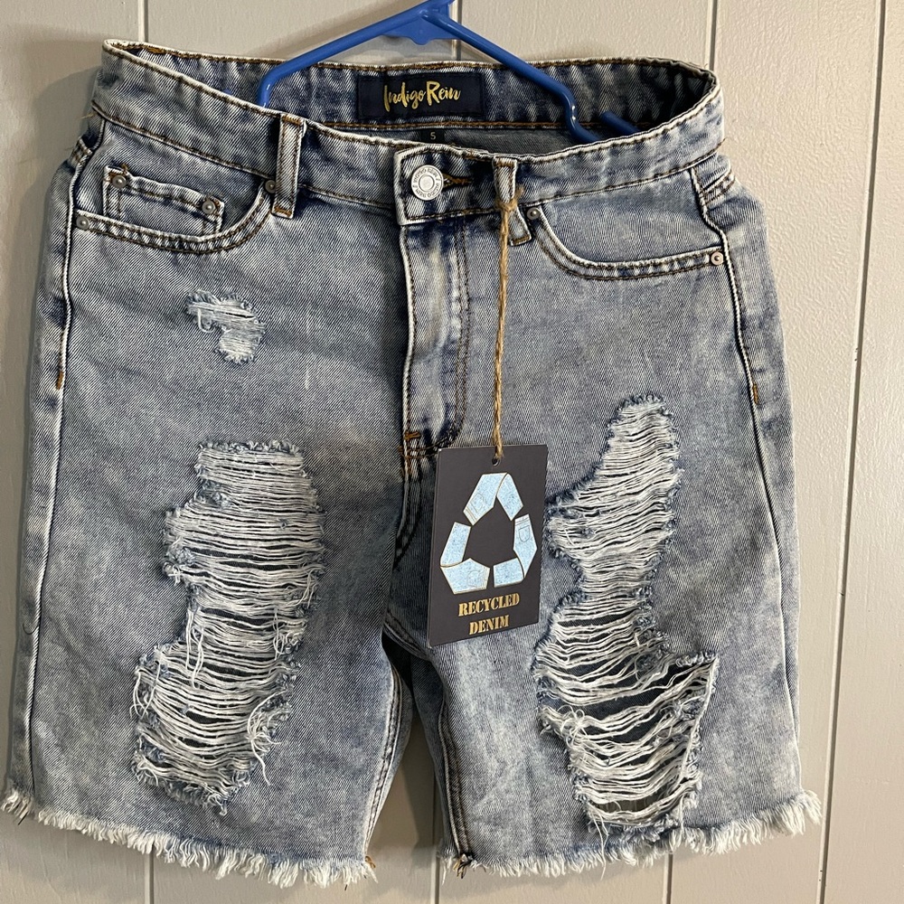 Women’s denim distressed short Super high raise short size 5